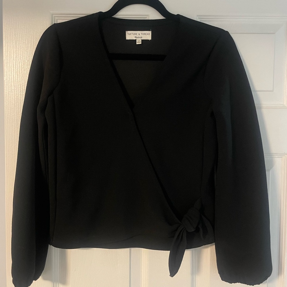 Madewell Black Wrap Blouse